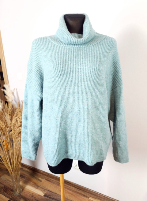 Miętowy sweter Wełniany Miętowy sweter Wełniany