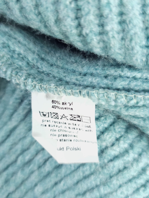 Miętowy sweter Wełniany Miętowy sweter Wełniany
